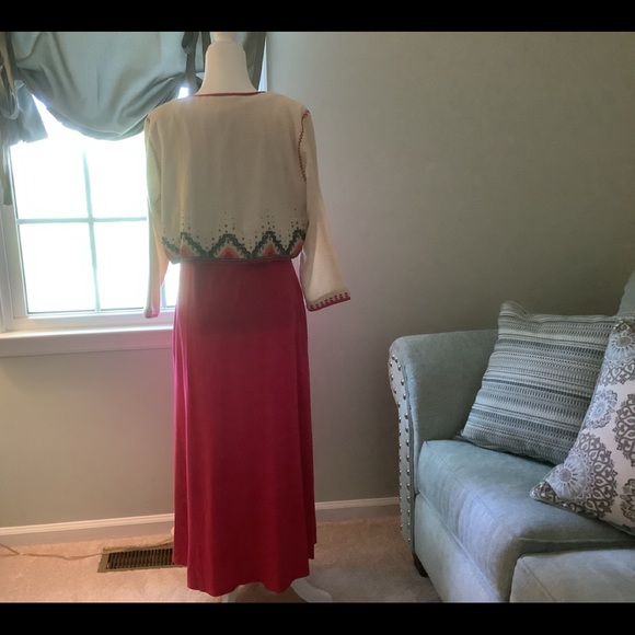 Soft Surroundings t-shirt maxi dress and embroidered and beaded jacket - Picture 3 of 12